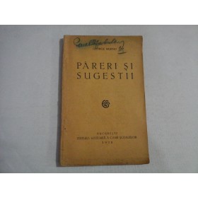     PARERI  SI  SUGESTII  -  GEORGE  MURNU  -  Bucuresti, 1928  